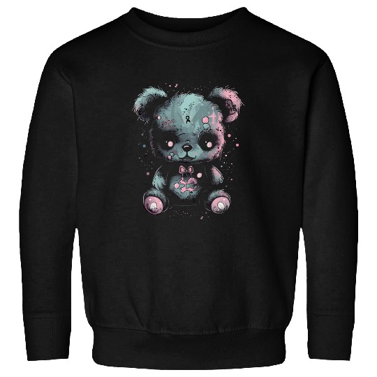 Bear Pet Pastel Goth Creepy Teddy Bear Stuffed Toy Menhera Anime 2 Sweatshirts