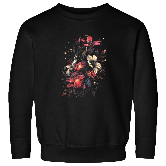 Penguin Pet Floral Mystical Midnight Blooms Botanical Sweatshirts
