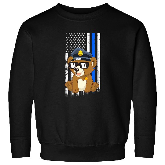 Police Job Bear Back the Blue Law Enforcement Appreciation Sweatshirts