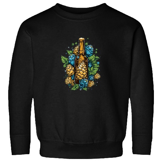 Beer Fun Beer Bottle Hop Cones IPA Craft Beer Brewing Drinking Sweatshirts