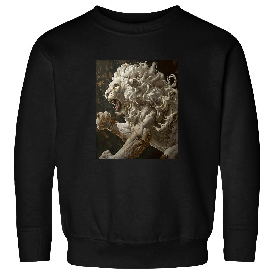 Lion Pet Powerful Strong Victorian Angry Ivory Lion Fantasy Art 2 Sweatshirts