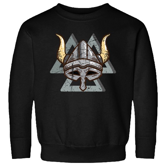 Mens Viking Warrior Helmet Headgear with Valknut Viking Symbol Sweatshirts