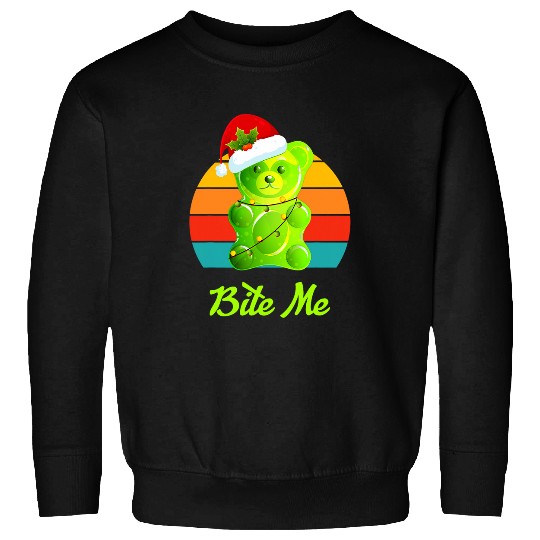 Bear Pet Bite Me Colorful Gummy Bear Christmas Candy Illustration Sweatshirts
