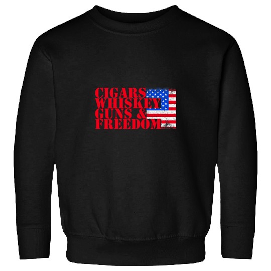 Wines Fun Merica Cigar Whiskey Guns Freedom Sweatshirts