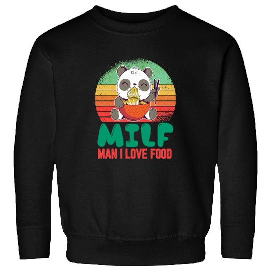 Panda Pet Man I Love Food Cute Kawaii Panda Ramen Sunset Funny Saying Sweatshirts