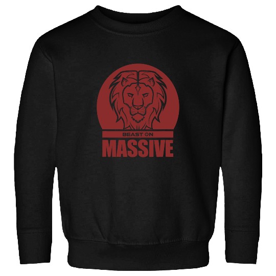 Lion Pet Solid Lion Head Beast Red Gym Fitness Bodybuilding Training Sweatshirts
