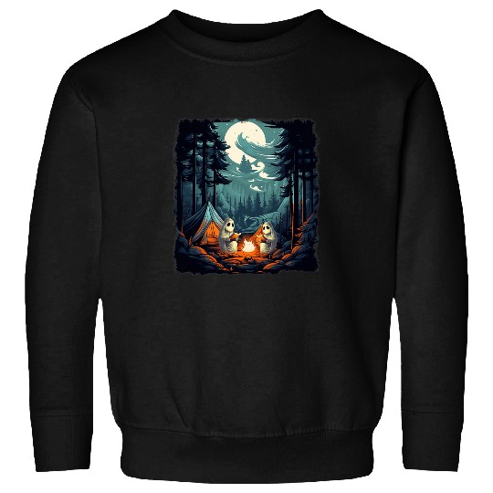 ghosts Book Reading Camping Gothic Halloween Teachers Sweatshirts