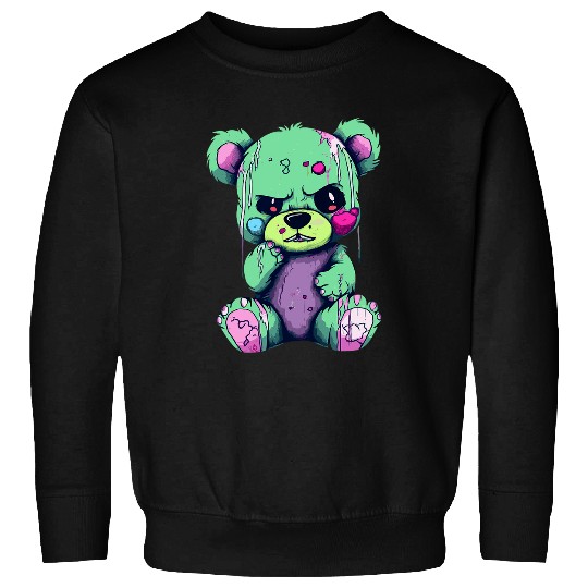 Bear Pet Creepy Teddy Bear Pastel Goth Stuffed Toy Menhera Anime Sweatshirts