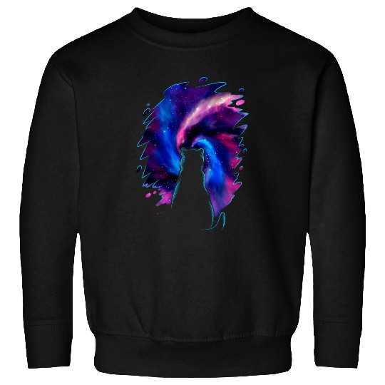 Cosmic Cat Staring Into Outer Space Cat Lover Gift Sweatshirts
