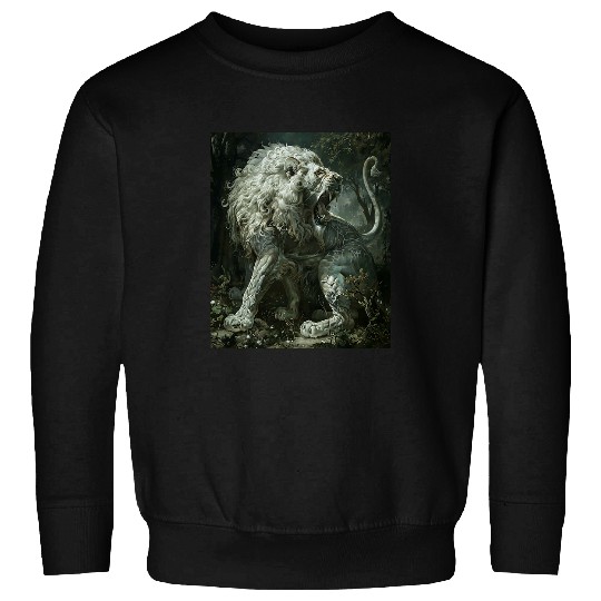 Lion Pet Powerful Strong Victorian Angry Ivory Lion Fantasy Art 1 Sweatshirts