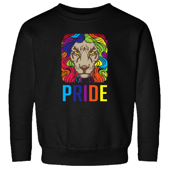 Lion Pet Pride Rainbow Lion Lovely Outfit Ally LGBTQ Pride Symbol Sweatshirts