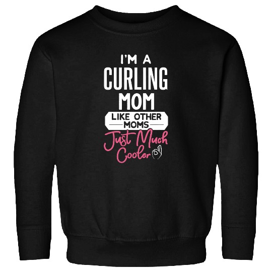 Cool Mothers Day Curling Mom Sweatshirts