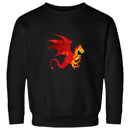 Dragon Pet Chinese Dragon Symbol On Fires Cartoon Dragons Lovers Sweatshirts