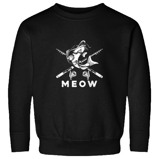 Catfish Meow Funny Catfishing Fishing Fisherman Cat Lover Sweatshirts