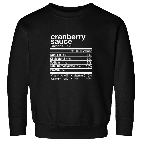 Cranberry Sauce Nutrition Matching Family Thanksgiving Sweatshirts