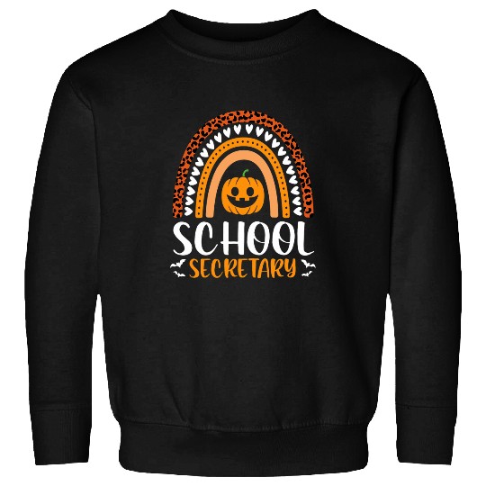 Secretary Job Halloween School Secretary Costume Rainbow Leopard Print Sweatshirts