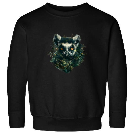 Lemur Pet Portrait Nature Jungle Animal Print Madagascar Monkey Sweatshirts