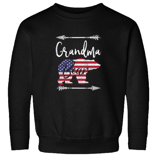Bear Pet Grandma Bear 4th of July American Flag America Mother s Day Sweatshirts