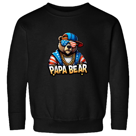 Bear Pet Papa Bear Fathers Day Gift Patriotic Proud bests Dad 12 Sweatshirts