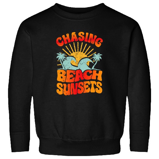 Chasing Beach Sunsets Funny Family Summer Vacation Sweatshirts