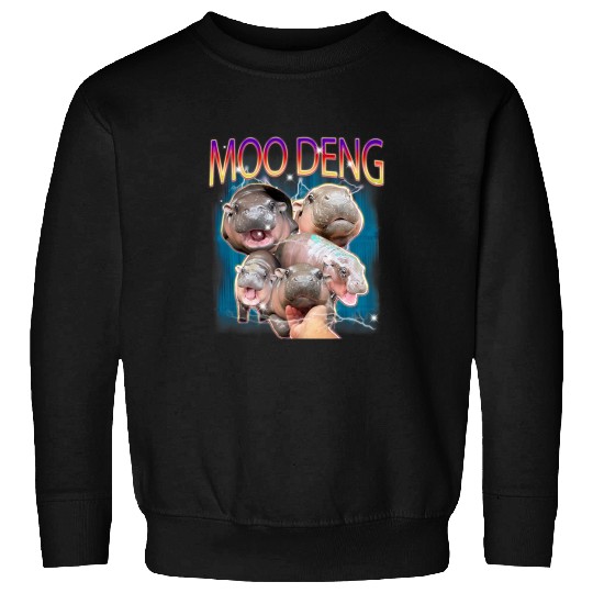 Hippo Pet Moo Deng Funny MooDeng Baby Pygmy Hippo Cute Zoo Bootleg Sweatshirts
