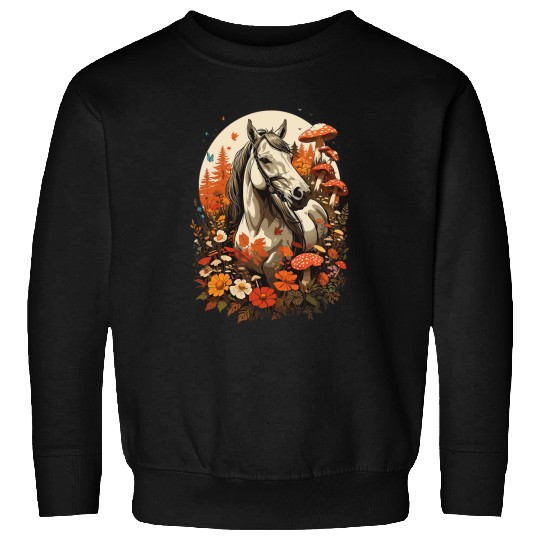 Cottagecore Horse Aesthetic Fairycore Mushroom Floral Fungi Sweatshirts