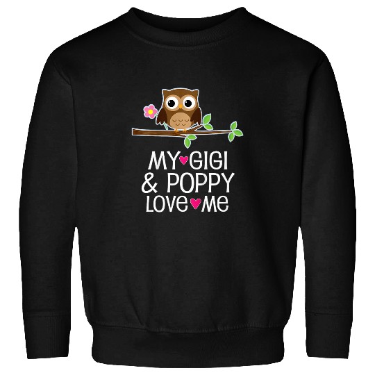 Owl Pet Kids My Gigi and Poppy Love Me Grandchild Owl Sweatshirts