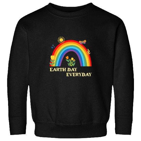 Earth Day Everyday Awareness Rainbow Flower Earth Day Retro Sweatshirts
