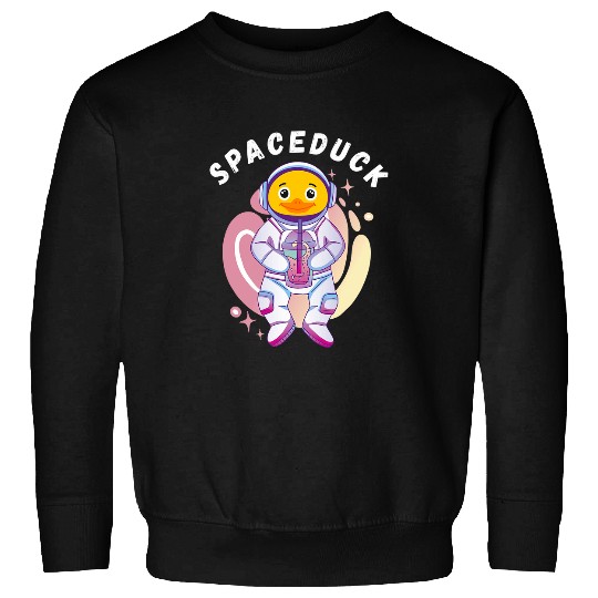 Duck Pet Space Astronaut Rubber Duck Rubber Ducky Bubble Tea Sweatshirts