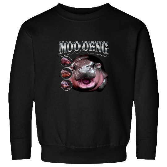 Hippo Pet Moo Deng Pigmy Thai Hippo 90s Bootleg vintages Retro Concert Sweatshirts