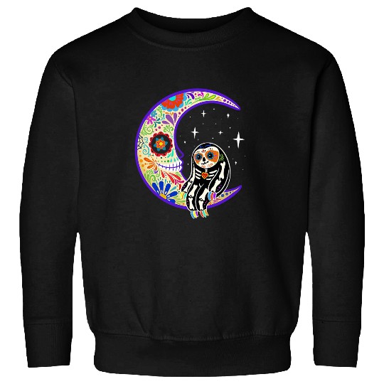 Sloth Pet Dia de Los Muertos Skeletons Sugar Sweatshirts