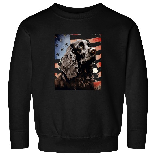 Eng Cocker Fan Camo USA Flag Sweatshirts