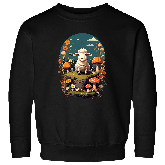 Cottagecore Aesthetic Sheep Fairycore Mushroom Fungi Floral Sweatshirts
