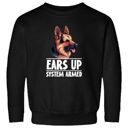 Ears up System armed German Shepherd Cute Dog Sweatshirts