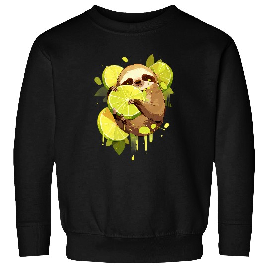 Sloth Pet Lime Sloth Colourful Artwork Drawing Nature Lime Lover Sweatshirts