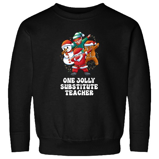 One Jolly Substitute Teacher Santa Christmas Sweatshirts