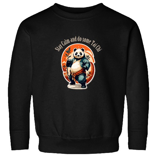 Panda Pet Tai Chi Panda Stay Calm enjoy funny exercise Yoga Pilates 8 Sweatshirts