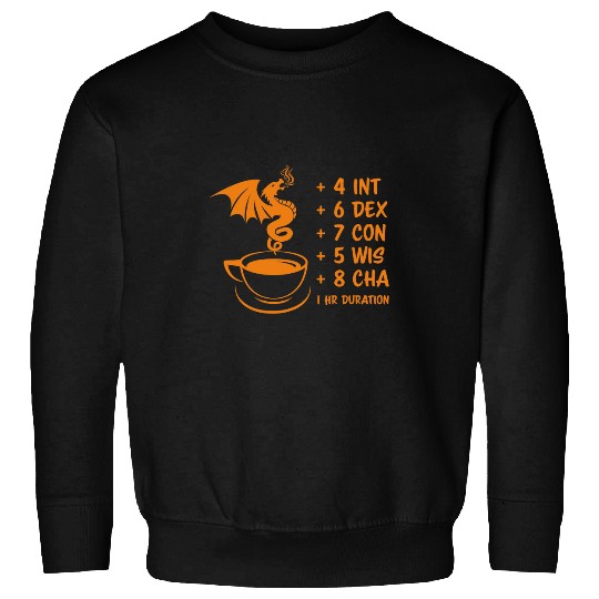 Coffee Fun d20 dungeon game coffee potion buff stats dragon adventure Sweatshirts