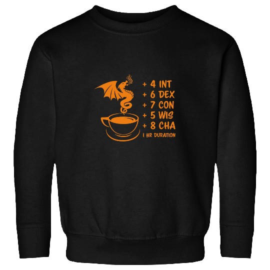 Coffee Fun d20 dungeon game coffee potion buff stats dragon adventure Sweatshirts