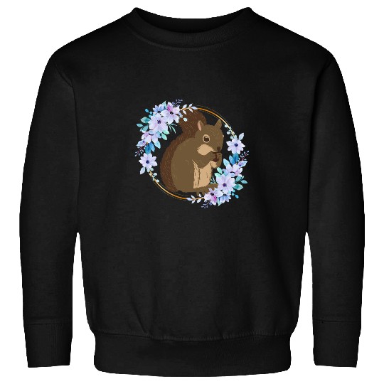 Squirrel Pet Flower Circle Squirrel Sweatshirts