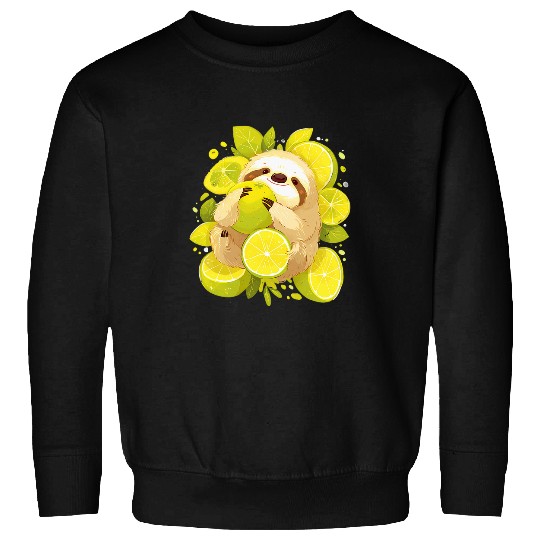 Sloth Pet Lime Sloth Colourful Drawing Artwork Wildlife Sloth Lover Sweatshirts