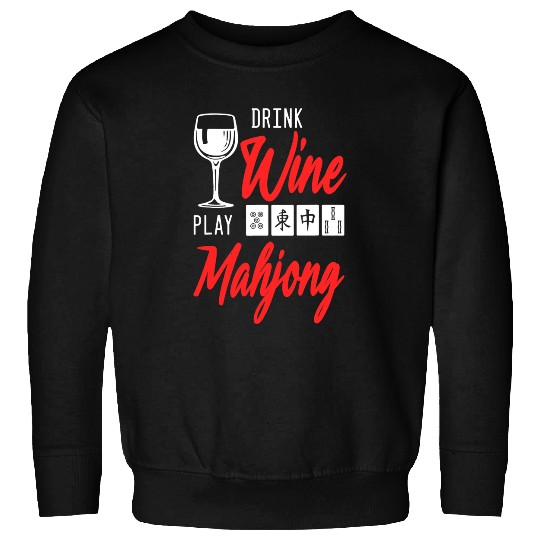 Wines Fun Play Mahjong Chinese Board Game Player Solitaire Sweatshirts