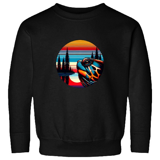 Turtle Pet Box Turtle Sunset Retro Style 80s 70s Sweatshirts