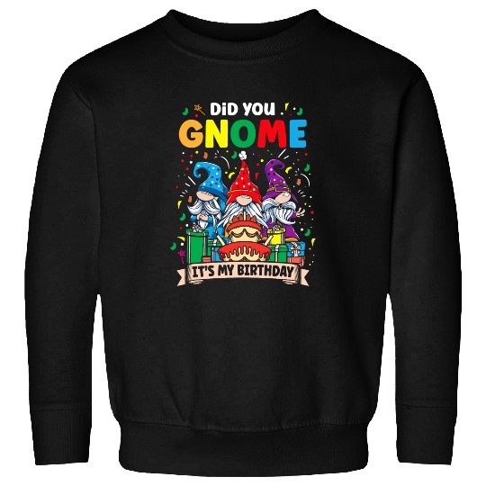 Did You Gnome Its My Birthday Gnomies Party Gnome Lover Sweatshirts