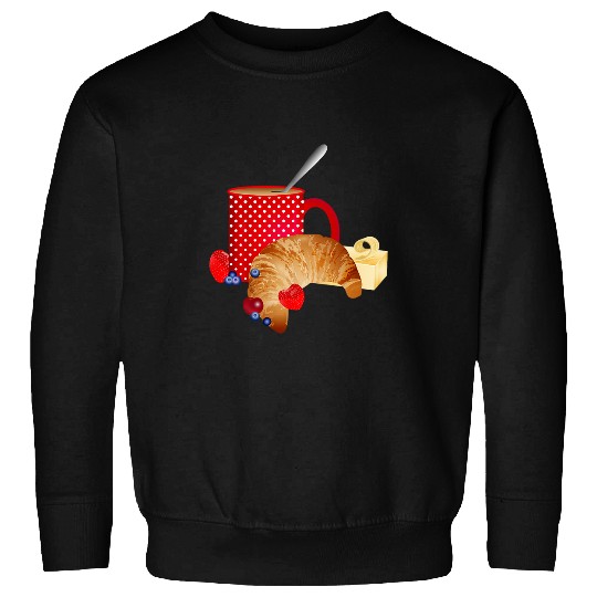 Coffee Fun Breakfast still life with croissant coffee berries 1 Sweatshirts