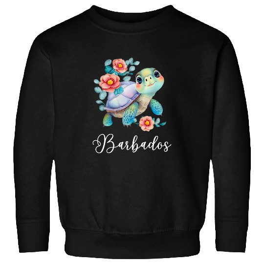 Turtle Pet Barbados Turtle Vacation Beach Kids Sweatshirts
