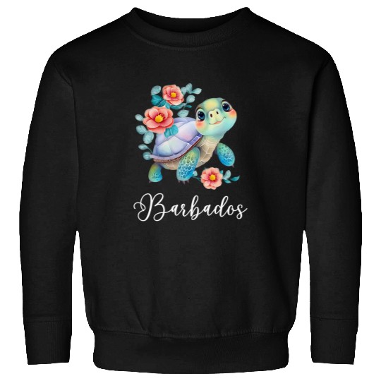 Turtle Pet Barbados Turtle Vacation Beach Kids Sweatshirts