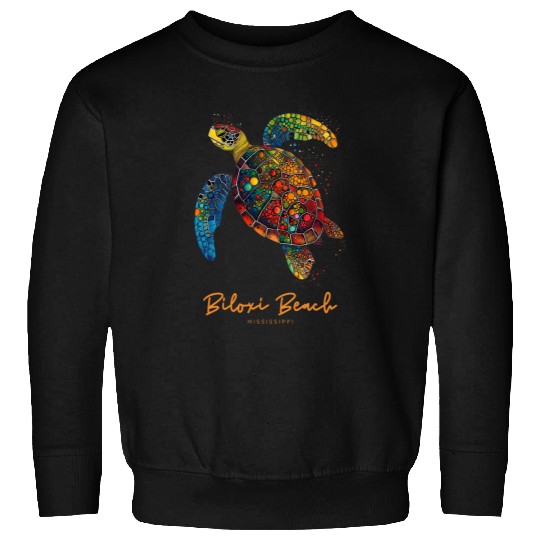 Turtle Pet Biloxi Mississippi Vacation Beach Retro Sea Turtle Sweatshirts