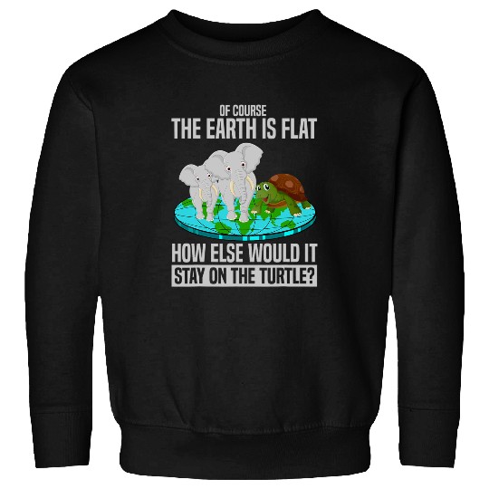 Turtle Pet Flat Earth Society Turtle Elephants of Course Earth Is Flat Sweatshirts