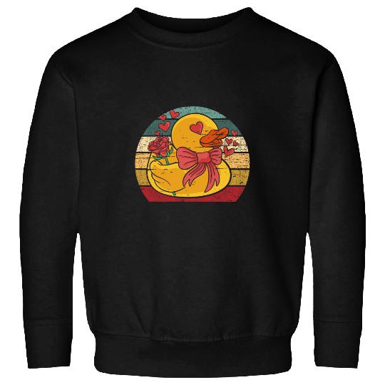 Duck Pet Soap Bubbles Rubber Ducky Retro Sweatshirts